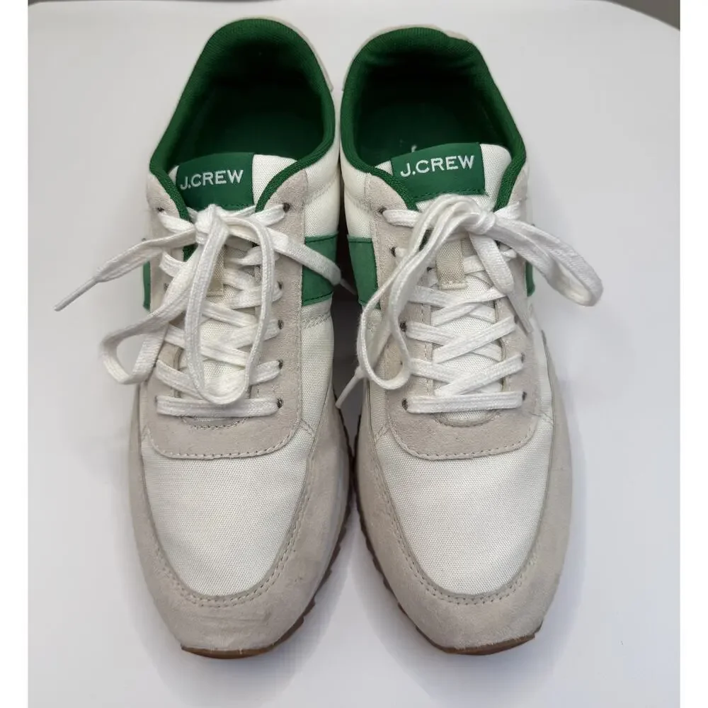 J. Crew trainers, cream and green colors, Sz 7